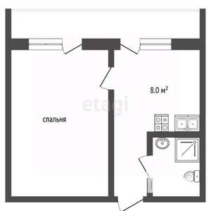 1-к квартира, вторичка, 42м2, 1/5 этаж