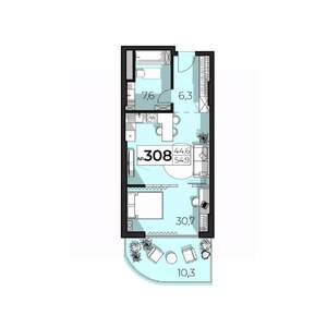 2-к квартира, вторичка, 55м2, 3/6 этаж