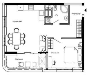 1-к квартира, вторичка, 56м2, 3/19 этаж