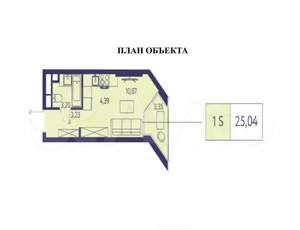 Студия квартира, вторичка, 25м2, 3/20 этаж