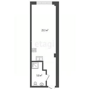 Студия квартира, сданный дом, 32м2, 6/8 этаж