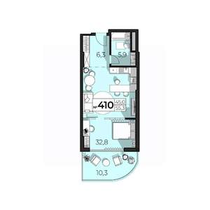 2-к квартира, вторичка, 55м2, 4/6 этаж