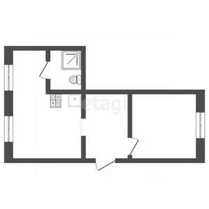 2-к квартира, вторичка, 30м2, 1/1 этаж