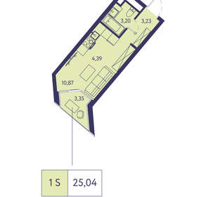 1-к квартира, вторичка, 25м2, 9/20 этаж