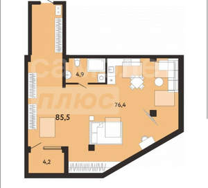 1-к квартира, вторичка, 86м2, 8/8 этаж