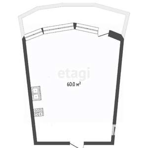 Студия квартира, вторичка, 60м2, 3/12 этаж