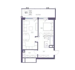 1-к квартира, вторичка, 57м2, 8/8 этаж