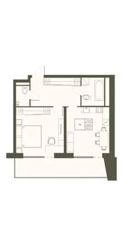 1-к квартира, вторичка, 56м2, 7/22 этаж