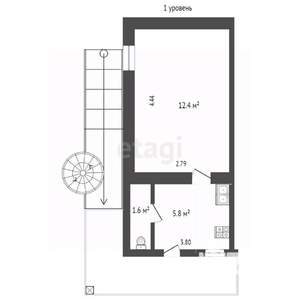2-к квартира, вторичка, 51м2, 1/2 этаж