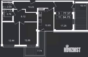 3-к квартира, вторичка, 85м2, 2/8 этаж