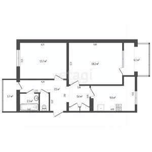 2-к квартира, вторичка, 67м2, 7/9 этаж