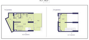 1-к квартира, вторичка, 85м2, 1/20 этаж