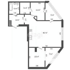 3-к квартира, вторичка, 97м2, 3/5 этаж