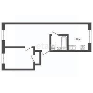 1-к квартира, вторичка, 70м2, 2/5 этаж