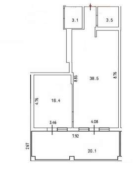 1-к квартира, вторичка, 78м2, 2/10 этаж