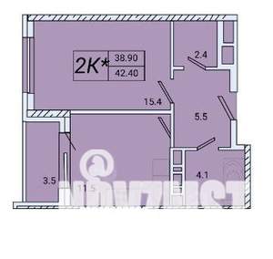 1-к квартира, вторичка, 42м2, 4/8 этаж