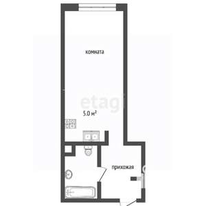 Студия квартира, вторичка, 24м2, 1/5 этаж