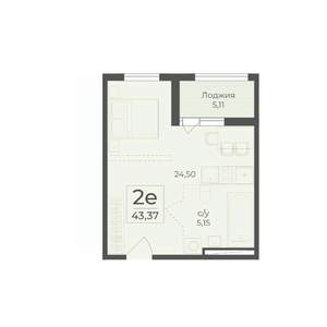 2-к квартира, вторичка, 43м2, 15/18 этаж