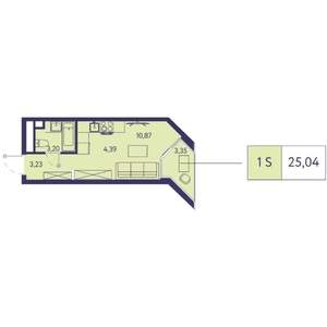 Студия квартира, строящийся дом, 25м2, 12/20 этаж
