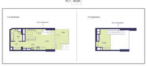 1-к квартира, вторичка, 61м2, 1/20 этаж