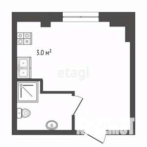 Студия квартира, вторичка, 19м2, 7/7 этаж