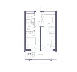 1-к квартира, вторичка, 57м2, 5/8 этаж