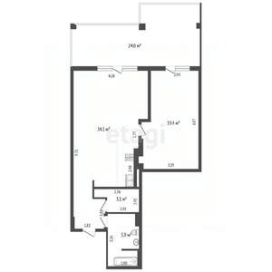 2-к квартира, вторичка, 87м2, 3/9 этаж