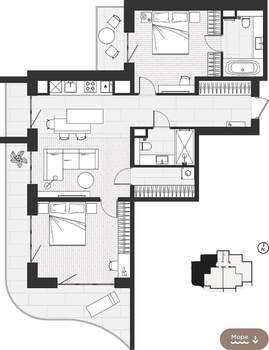 2-к квартира, вторичка, 112м2, 7/9 этаж