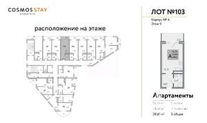 Студия квартира, вторичка, 29м2, 9/9 этаж