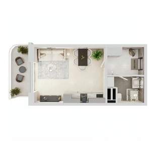 Студия квартира, строящийся дом, 41м2, 11/19 этаж