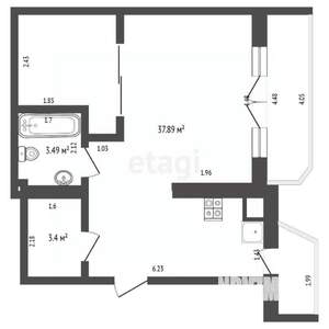 2-к квартира, вторичка, 60м2, 5/8 этаж