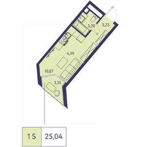 1-к квартира, вторичка, 25м2, 8/23 этаж