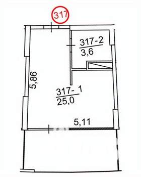 Студия квартира, вторичка, 43м2, 4/12 этаж