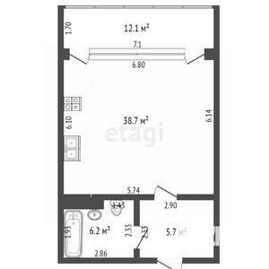 2-к квартира, вторичка, 63м2, 11/12 этаж