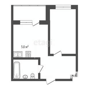 Студия квартира, сданный дом, 45м2, 6/8 этаж