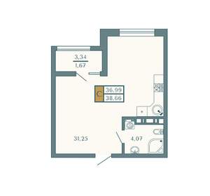 Студия квартира, вторичка, 39м2, 5/9 этаж