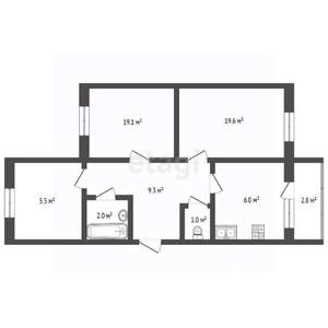 3-к квартира, вторичка, 63м2, 1/5 этаж