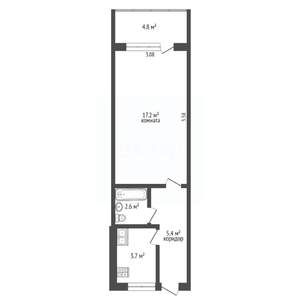 1-к квартира, вторичка, 34м2, 2/5 этаж