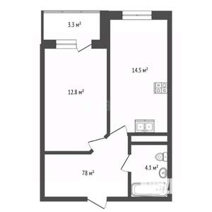 1-к квартира, вторичка, 43м2, 3/8 этаж