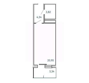 1-к квартира, вторичка, 34м2, 8/10 этаж