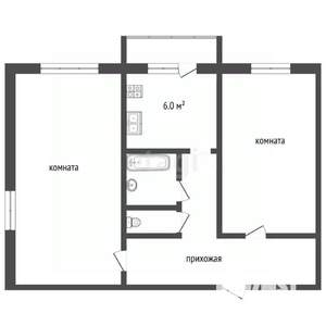 2-к квартира, вторичка, 48м2, 2/5 этаж