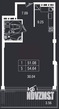 1-к квартира, вторичка, 55м2, 2/8 этаж