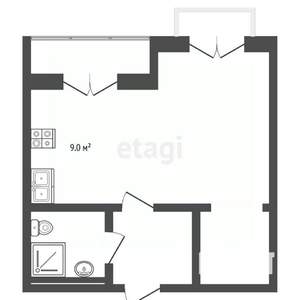 Студия квартира, вторичка, 37м2, 6/9 этаж