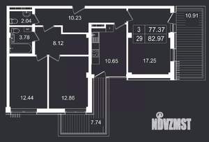 3-к квартира, вторичка, 83м2, 5/8 этаж