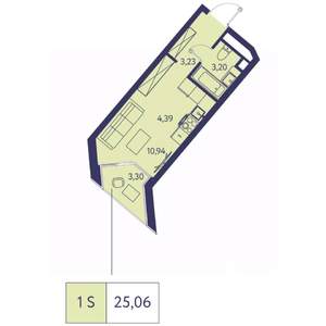 1-к квартира, вторичка, 25м2, 5/20 этаж