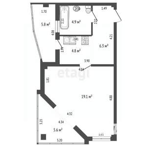 Студия квартира, вторичка, 47м2, 9/10 этаж