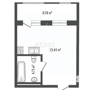 Студия квартира, вторичка, 33м2, 7/15 этаж