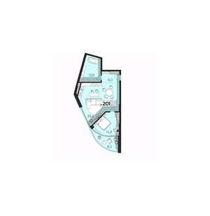 1-к квартира, вторичка, 82м2, 2/6 этаж