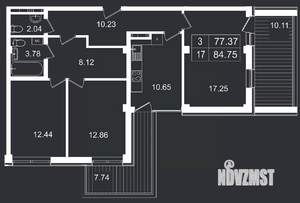 3-к квартира, вторичка, 85м2, 4/8 этаж