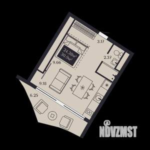 Студия квартира, вторичка, 31м2, 5/8 этаж